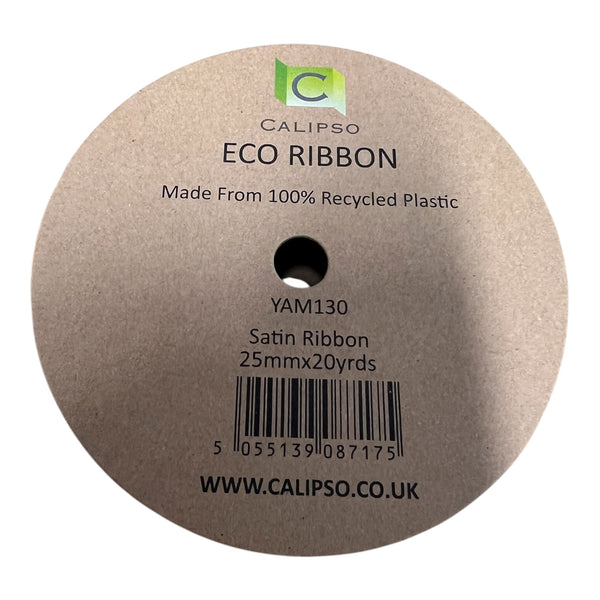 Ribbon Eco - Recycled from plastic bottles DOUBLE FACE RED / 25mm width x 20 Yards