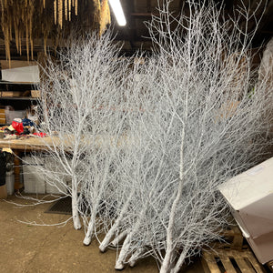 TREES - Birch white with silver glitter